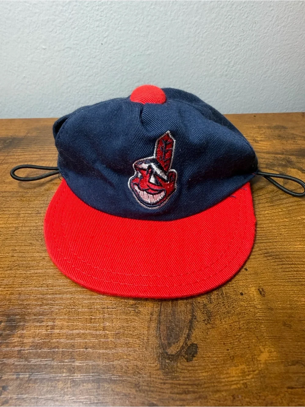 Rare Vintage 90s Cleveland Indians Chief Wahoo MLB Pet Dog Hat (Size S/M)